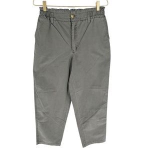 Sundance Pants Womens 4 Gray Chino High Rise Paperbag Straight Ankle Casual NEW